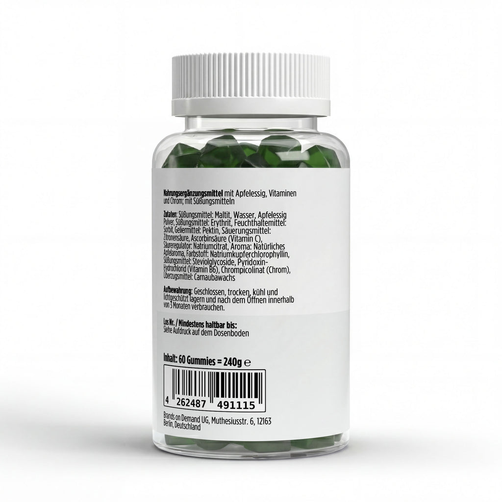 Apfelessig + C + B6 + Chrom Gummies - 60 Stk