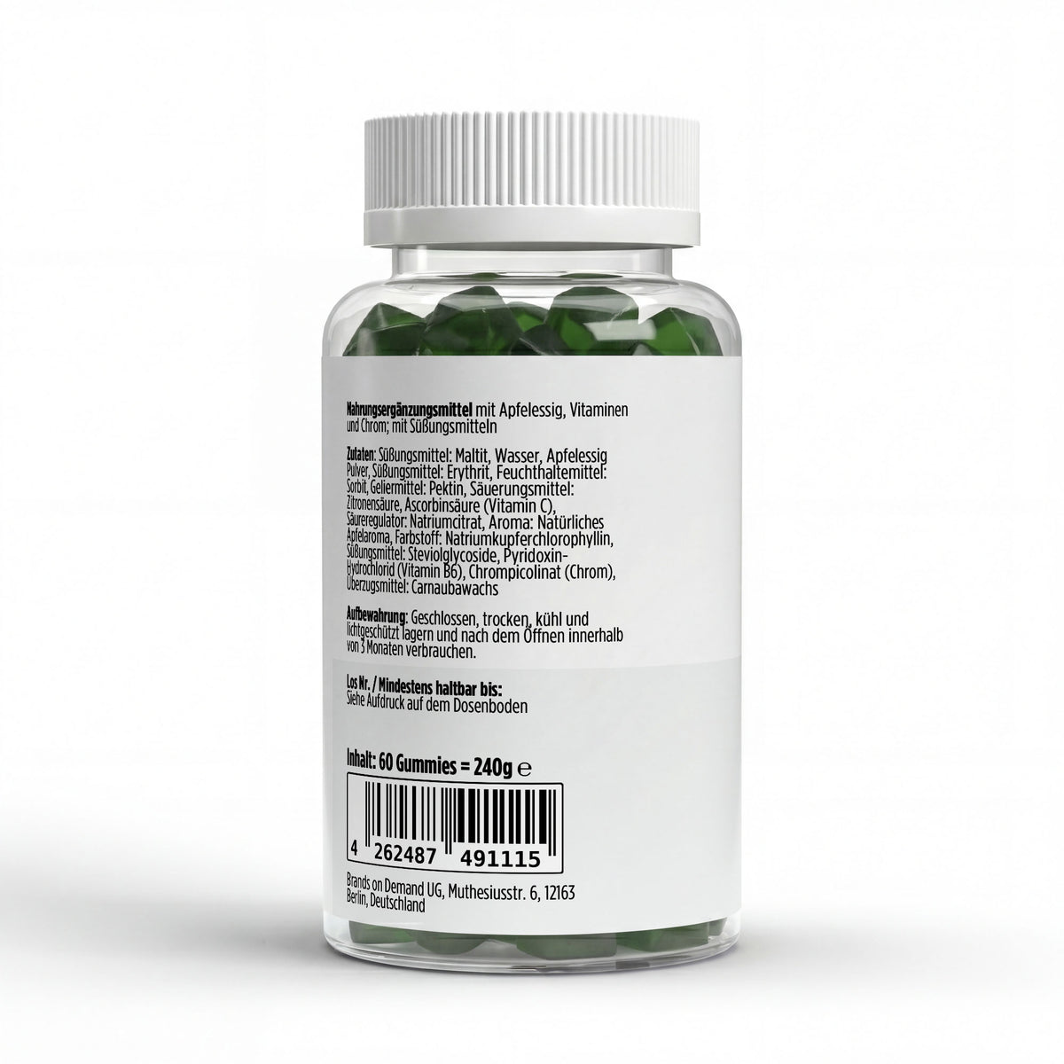 Apfelessig + C + B6 + Chrom Gummies - 60 Stk