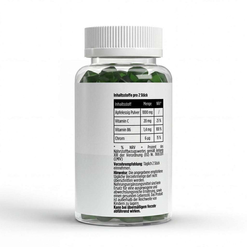 Apfelessig + C + B6 + Chrom Gummies - 60 Stk